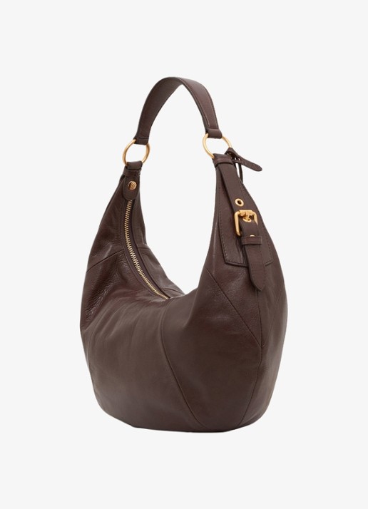 Gerard Darel Luna handtas van leer - detail 2 donkerbruin