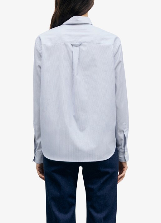 Gerard Darel Lyla blouse met streepprint - achterkant 9 lichtblauw