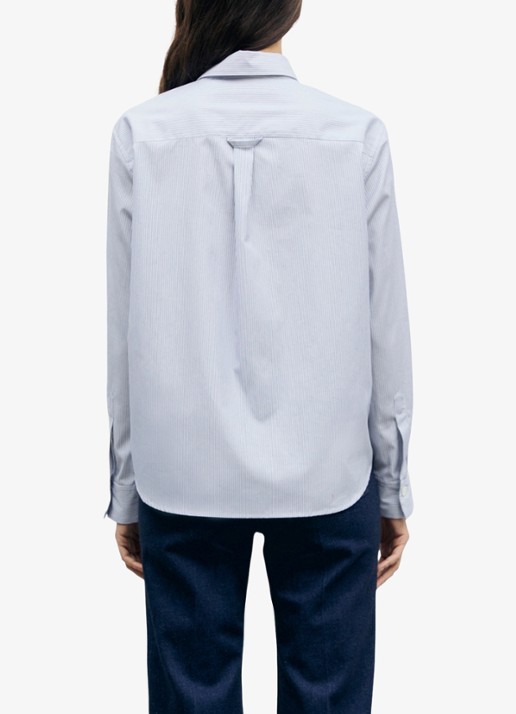 Gerard Darel Lyla blouse met streepprint - achterkant 10 lichtblauw