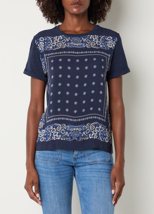 Gerard Darel Manolia T-shirt met paisley dessin - detail 4 donkerblauw