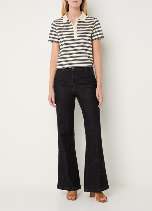 Gerard Darel Marcie polo met streepprint - voorkant 3 ivoor
