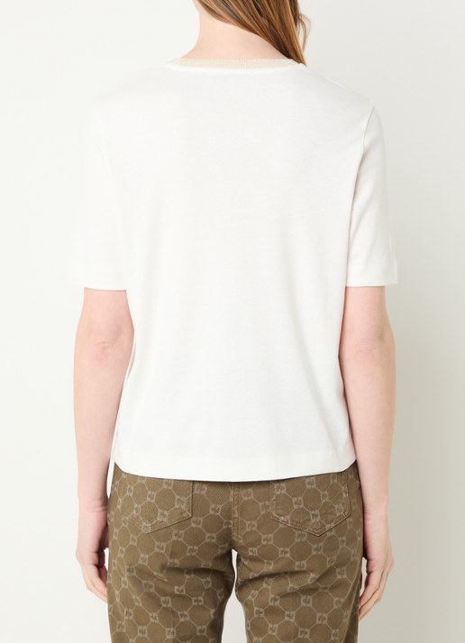 Gerard Darel Mavie T-shirt met logoborduring - achterkant 3 gebroken wit