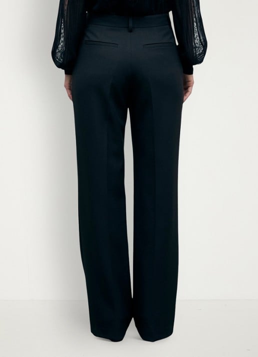 Gerard Darel Meg high waist straight leg pantalon - achterkant zwart