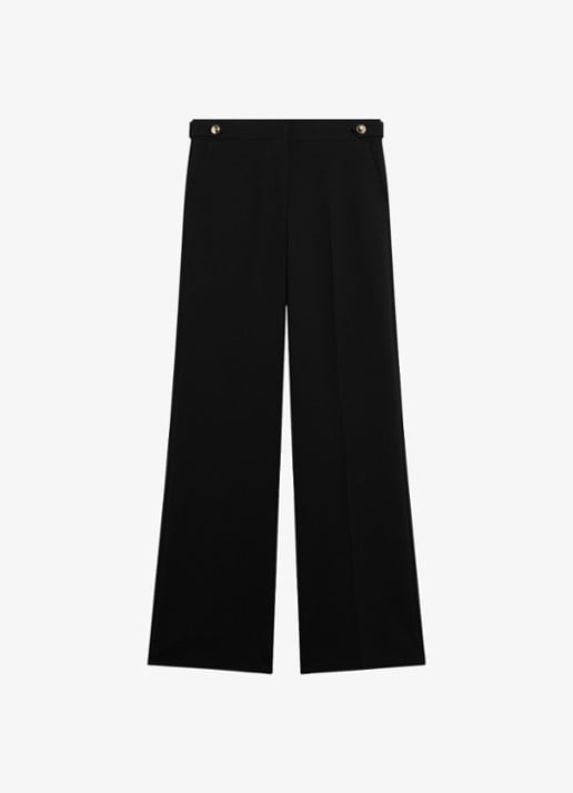 Gerard Darel Mela mid waist loose fit pantalon - voorkant 4 zwart