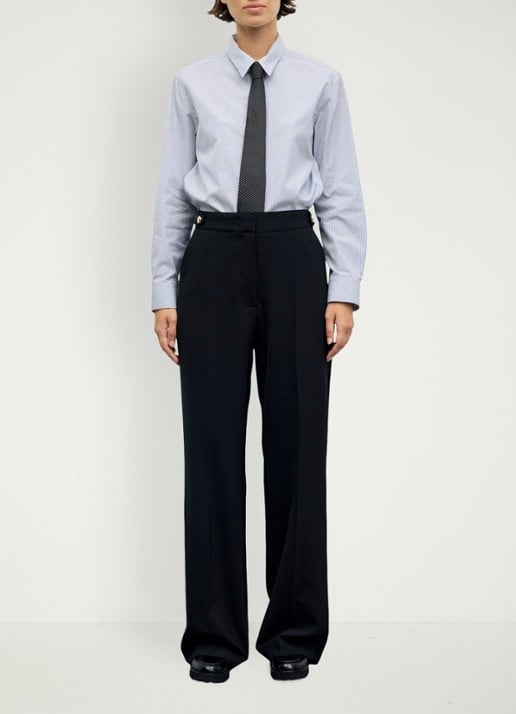 Gerard Darel Mela mid waist loose fit pantalon - voorkant 5 zwart