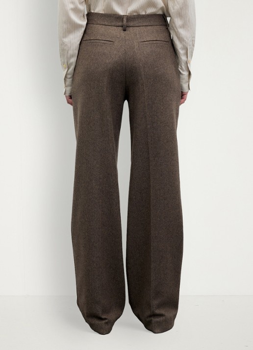 Gerard Darel Mia Wide herringbone suit pants  - achterkant 3 bruin