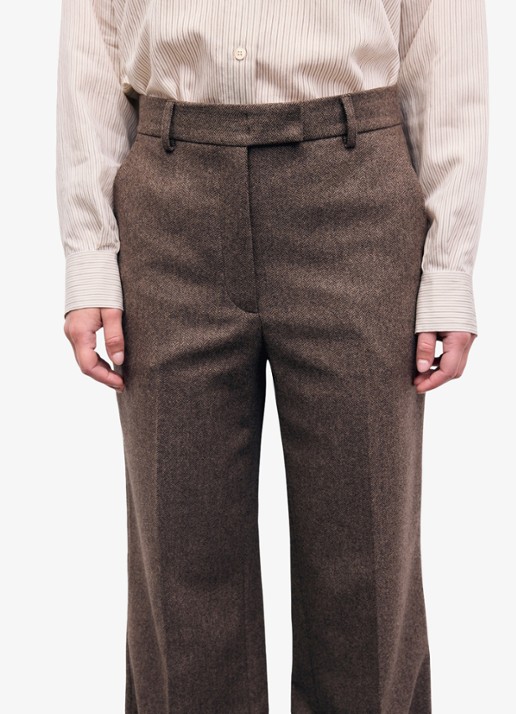 Gerard Darel Mia Wide herringbone suit pants  - detail 2 bruin