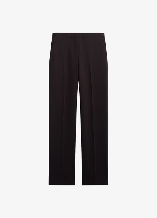 Gerard Darel Mili mid waist slim fit pantalon  - voorkant donkerbruin