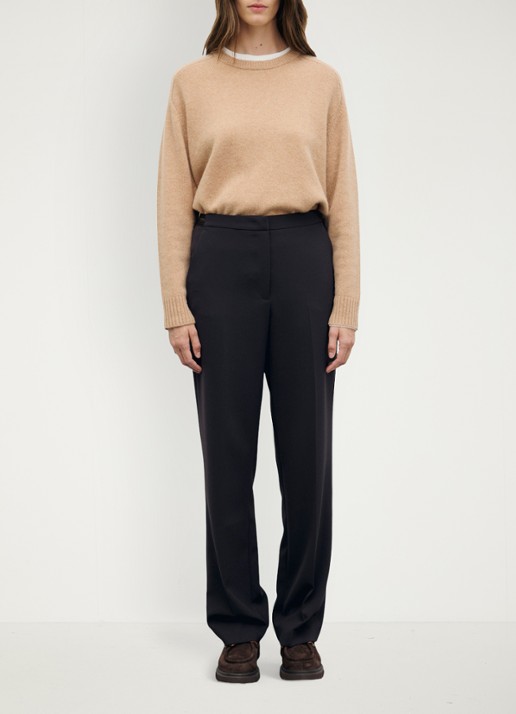 Gerard Darel Mili mid waist slim fit pantalon  - voorkant 2 donkerbruin