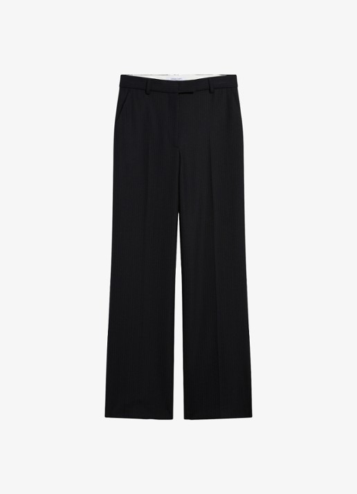 Gerard Darel Mimi wide leg pantalonin wolblend - voorkant zwart