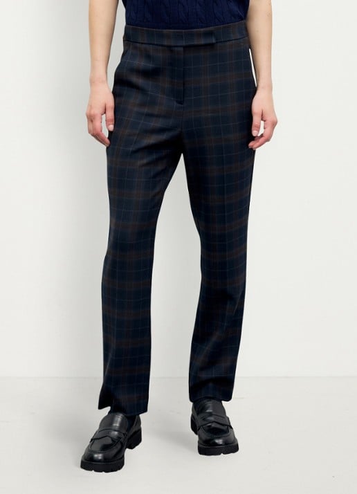 Gerard Darel Misa pantalon in wolblend met ruit dessin - detail 3 blauw