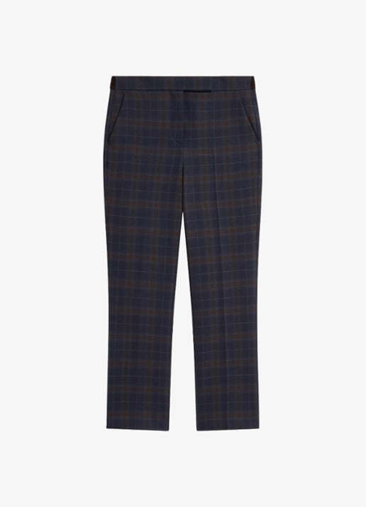 Gerard Darel Misa pantalon in wolblend met ruit dessin - voorkant 4 blauw