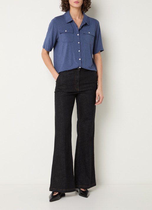Gerard Darel Myla blouse met borstzakken - voorkant 4 indigo