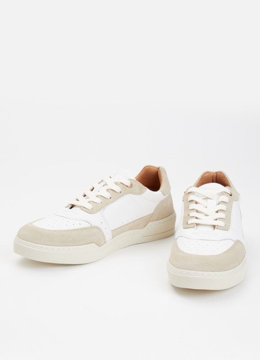 Gerard Darel Nina sneaker van leer met suède details - detail beige