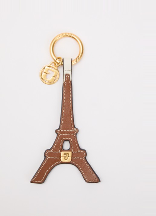 Gerard Darel PARIS GD tasbedel van leer met logo - voorkant hazelnootbruin