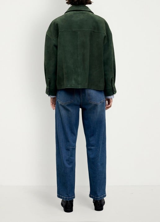 Gerard Darel Pia overshirt van suède - achterkant 3 donkergroen