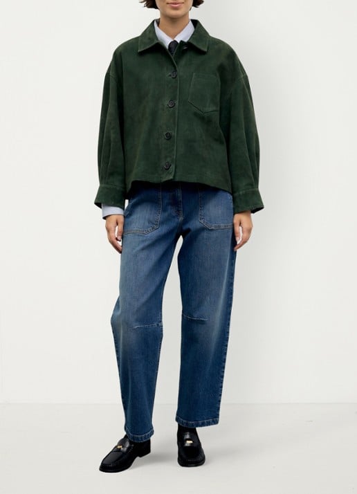 Gerard Darel Pia overshirt van suède - detail 5 donkergroen