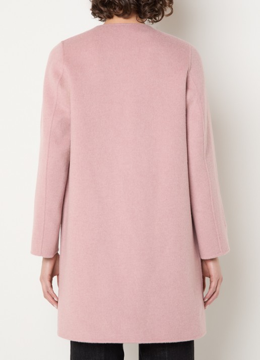 Gerard Darel Precilia reversible mantel van wol - achterkant 5 lichtroze