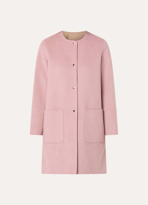 Gerard Darel Precilia reversible mantel van wol - voorkant lichtroze