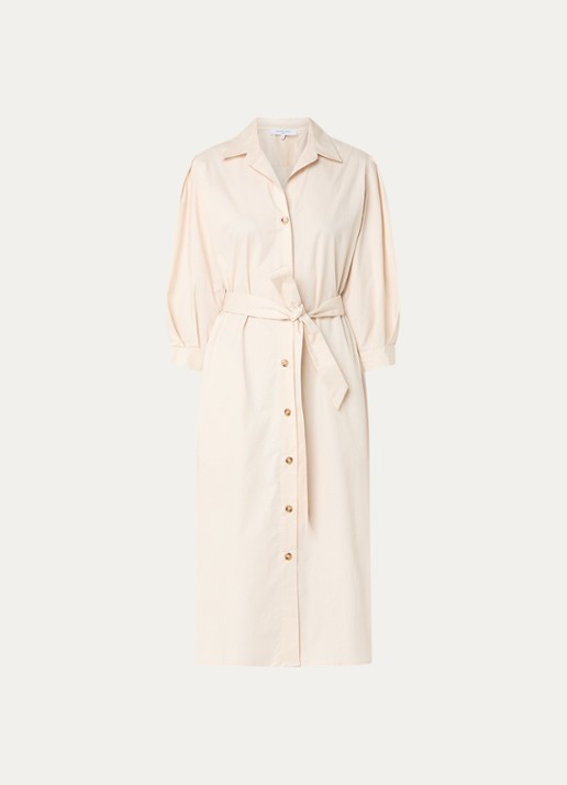 Gerard Darel Ralia maxi jurk met strikceintuur - voorkant 2 gebroken wit