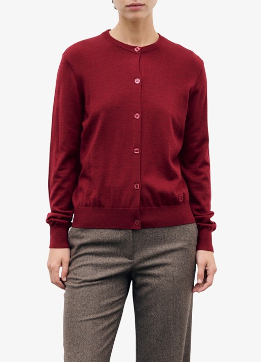 Gerard Darel Rene fijngebreid vest van merino wol - detail 3 rood