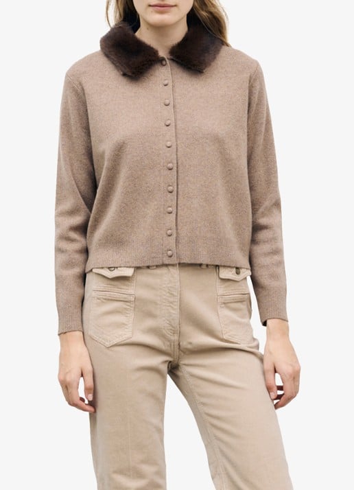 Gerard Darel Rila vest van wol met afneembare kraag