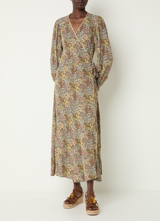 Gerard Darel Rimaya midi jurk met overslag en bloemenprint