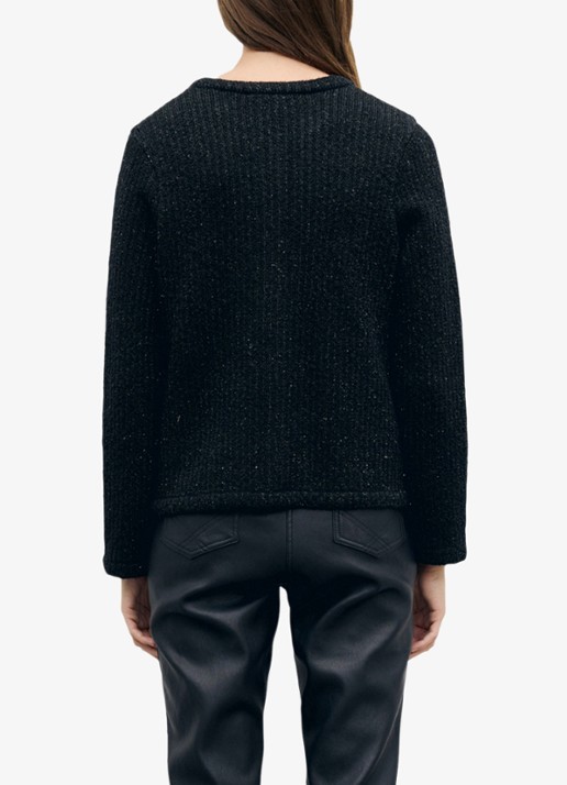 Gerard Darel Roda grofgebreid vest met lurex - achterkant zwart