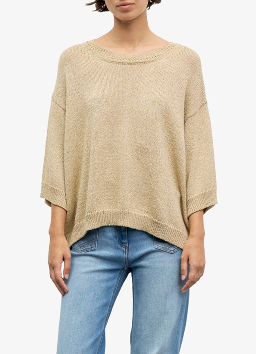 Gerard Darel Roella fijngebreide trui met lurex - detail 2 goud