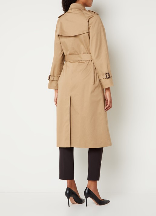 Gerard Darel Serge double-breasted trenchcoat met ceintuur - achterkant camel