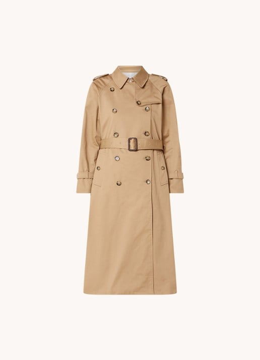 Gerard Darel Serge double-breasted trenchcoat met ceintuur - voorkant 2 camel