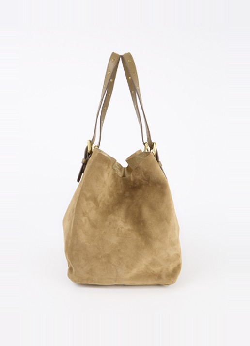 Gerard Darel Simple Bag shopper van suède met uitneembaar etui - detail 3 camel