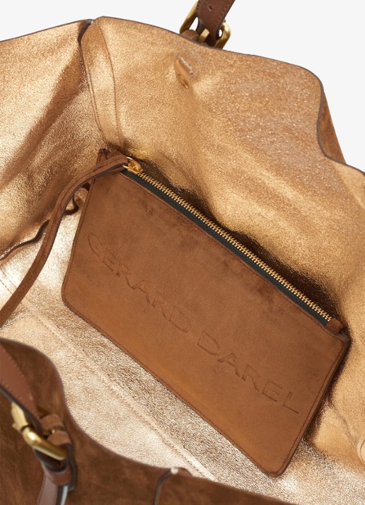 Gerard Darel Simple Bag shopper van suéde - detail 3 camel