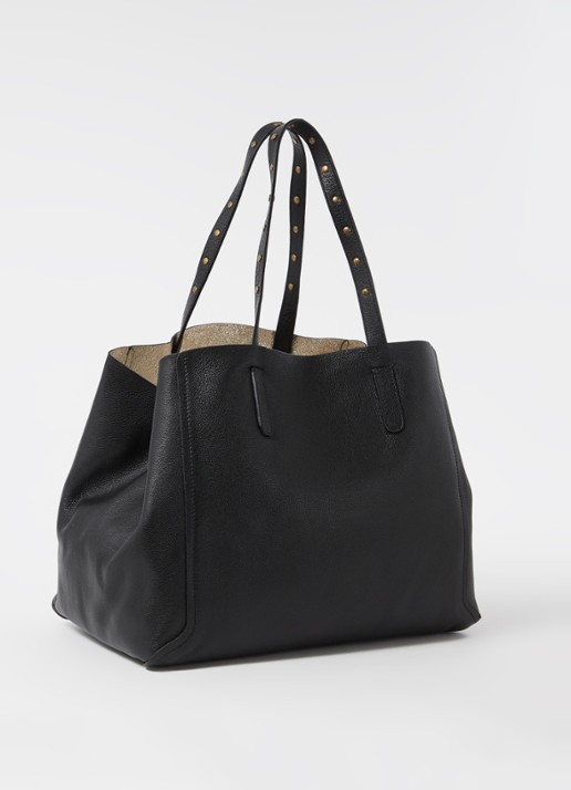 Gerard Darel Simple Two shopper van leer met uitneembaar etui - achterkant 4 zwart
