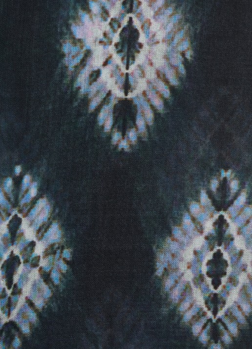 Gerard Darel Sina sjaal van wol met tie-dye dessin - detail 2 donkergroen