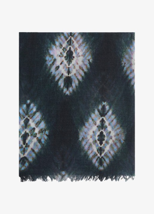 Gerard Darel Sina sjaal van wol met tie-dye dessin