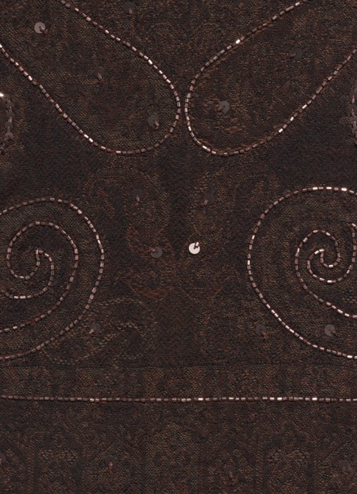 Gerard Darel Sirine sjaal van wol met pailetten - detail 3 donkerbruin