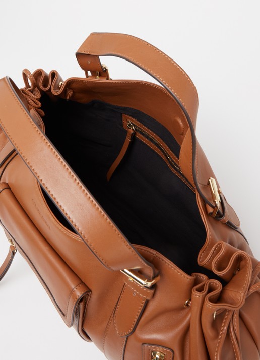 Gerard Darel St Germain handtas van leer - detail cognac