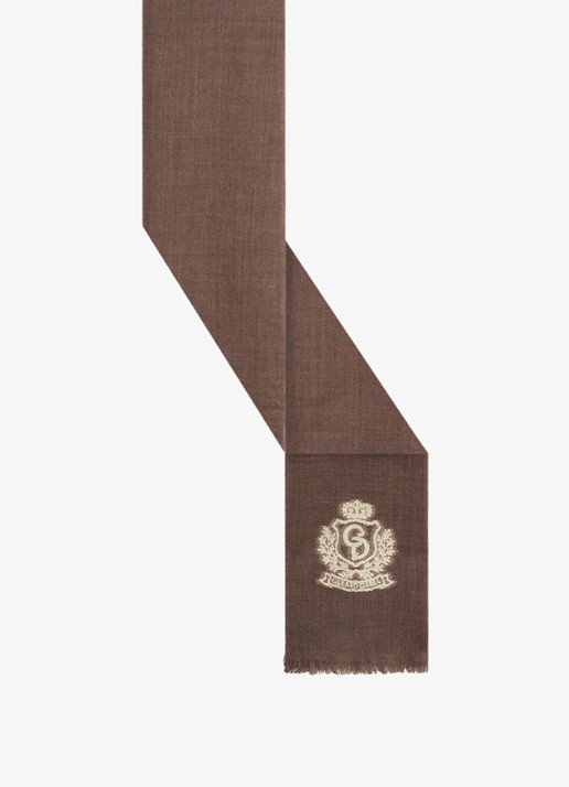 Gerard Darel Suzane sjaal van wol met logoborduring - detail 2 naturel