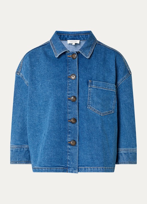 Gerard Darel Taena spijkerjas met borstzak - voorkant 3 indigo