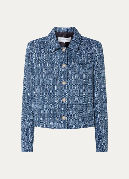 Gerard Darel Tahlia jack met tweed-look en lurex - voorkant indigo