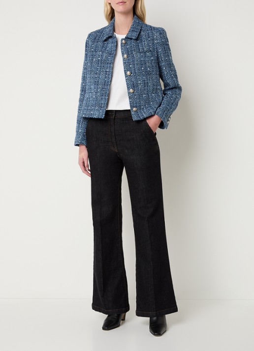 Gerard Darel Tahlia jack met tweed-look en lurex - voorkant 2 indigo