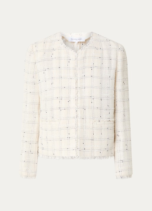 Gerard Darel Taissa cropped blazer met opgestikte zakken - voorkant 2 creme