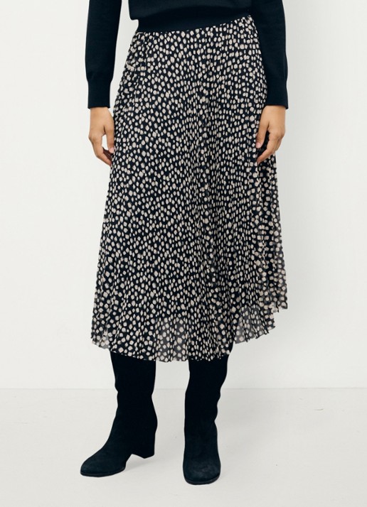 Gerard Darel Tammy midi rok met plooien en grafische print