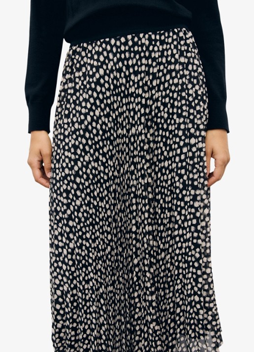 Gerard Darel Tammy midi rok met plooien en grafische print  - detail 2 zwart