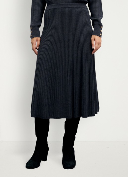 Gerard Darel Tati fijngebreide midi rok in wolblend - detail 4 antraciet