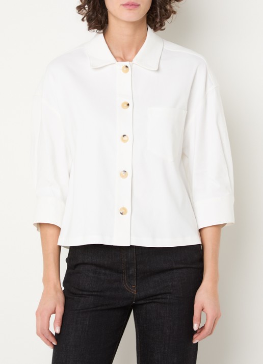 Gerard Darel Tenya oversized cropped blouse met opgestikte zak