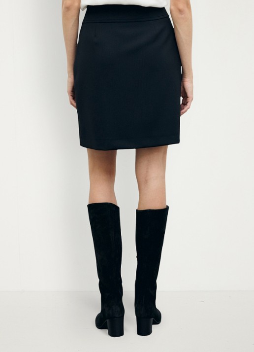 Gerard Darel Thea mini rok met gouden knopen - achterkant 5 zwart