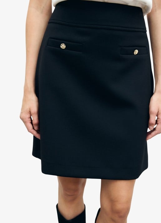 Gerard Darel Thea mini rok met gouden knopen
