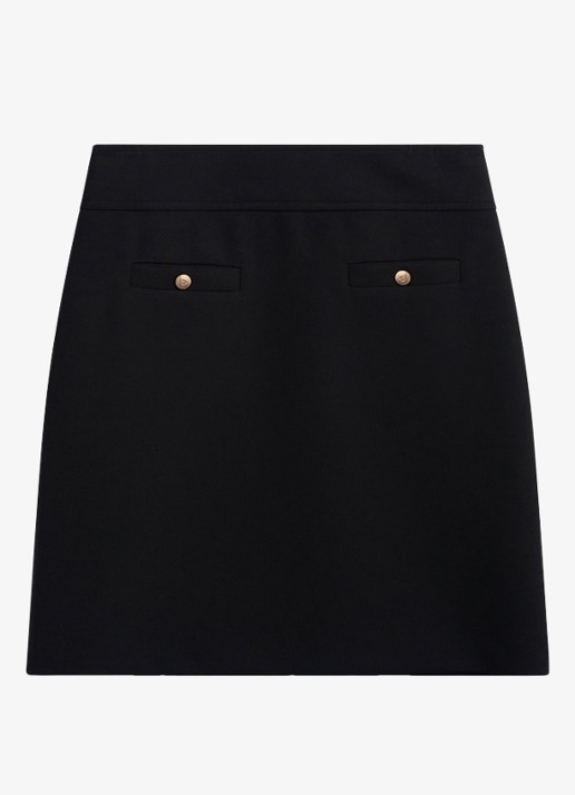 Gerard Darel Thea mini rok met gouden knopen - voorkant 3 zwart